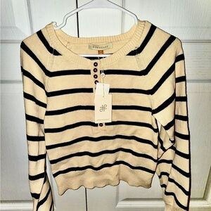 Honey DownEast Striped Sweater XS